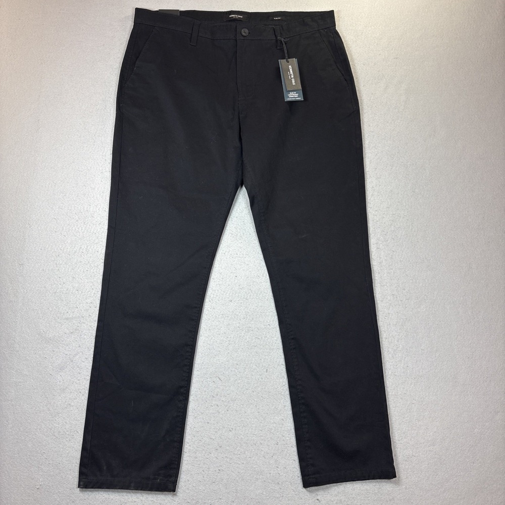 Kenneth Cole Techni-Cole Pants Mens 38x32 Khaki Slim Fit Stretch Twill Chino NWT